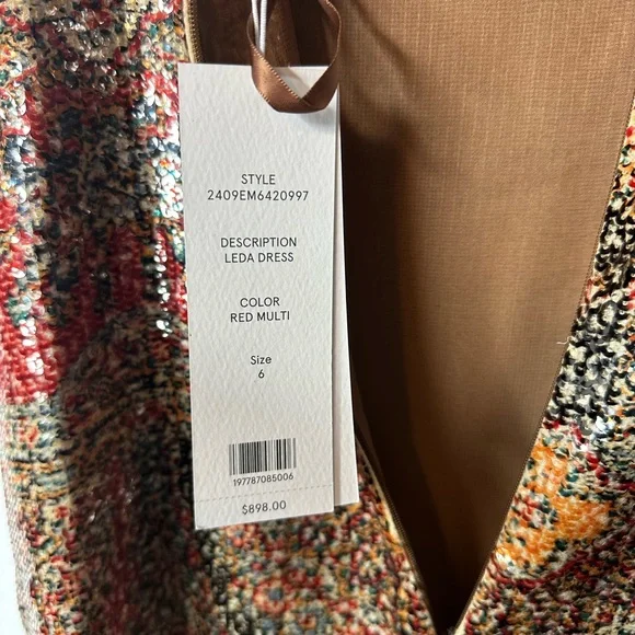 NWT Veronica Beard Leda Dress in Size 6 Red Multi - Picture 8 of 15